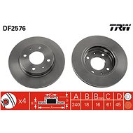 TRW Brzdový kotouč DF2576 sada 2ks - Brake Disc