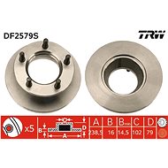 TRW Brake disc DF2579S set of 2 - Brake Disc