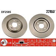 TRW Brake disc DF2585 set of 2 - Brake Disc