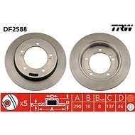TRW Brzdový kotouč DF2588 sada 2ks - Brake Disc