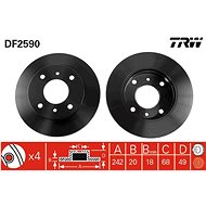 TRW Brzdový kotouč DF2590 sada 2ks - Brake Disc