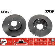 TRW Brzdový kotouč DF2591 sada 2ks - Brake Disc