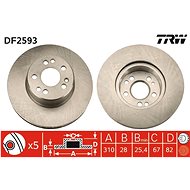 TRW Brzdový kotouč DF2593 sada 2ks - Brake Disc