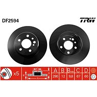 TRW Brake disc DF2594 set of 2 - Brake Disc
