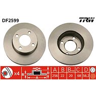 TRW Brzdový kotouč DF2599 sada 2ks - Brake Disc