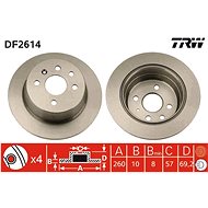 TRW Brzdový kotouč DF2614 sada 2ks - Brake Disc
