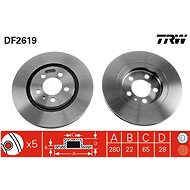 TRW Brzdový kotouč DF2619 sada 2ks - Brake Disc