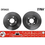 TRW Brzdový kotouč DF2622 sada 2ks - Brake Disc