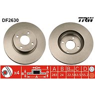 TRW Brzdový kotouč DF2630 sada 2ks - Brake Disc