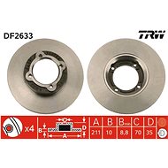 TRW Brzdový kotouč DF2633 sada 2ks - Brake Disc