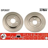 TRW Brzdový kotouč DF2637 sada 2ks - Brake Disc