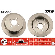 TRW Brzdový kotouč DF2647 sada 2ks - Brake Disc
