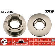 TRW Brzdový kotouč DF2648S sada 2ks - Brake Disc