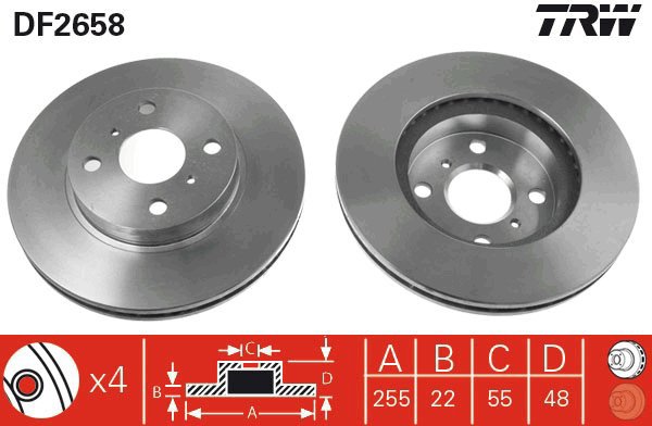 TRW Brzdový kotouč DF2658 sada 2ks - Brake Disc