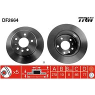 TRW Brzdový kotouč DF2664 sada 2ks - Brake Disc