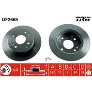 TRW Brzdový kotouč DF2669 sada 2ks - Brake Disc