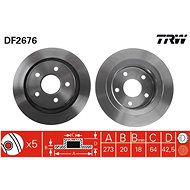TRW Brzdový kotouč DF2676 sada 2ks - Brake Disc