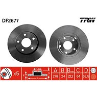 TRW Brzdový kotouč DF2677 sada 2ks - Brake Disc