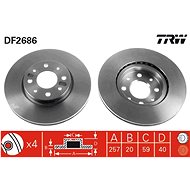 TRW Brzdový kotouč DF2686 sada 2ks - Brake Disc