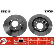 TRW Brake disc DF2705 set of 2 - Brake Disc