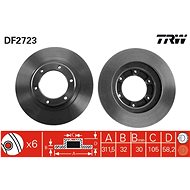 TRW Brzdový kotouč DF2723 sada 2ks - Brake Disc
