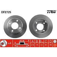 TRW Brzdový kotouč DF2725 sada 2ks - Brake Disc