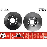 TRW Brzdový kotouč DF2728 sada 2ks - Brake Disc