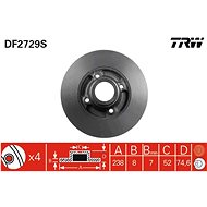 TRW Brzdový kotouč DF2729S sada 2ks - Brake Disc