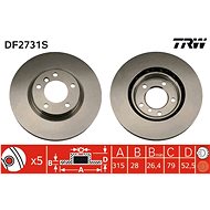 TRW Brzdový kotouč DF2731S sada 2ks - Brake Disc
