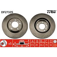 TRW Brzdový kotouč DF2732S sada 2ks - Brake Disc