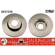 TRW Brzdový kotouč DF2733S sada 2ks - Brake Disc