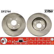 TRW Brzdový kotouč DF2744 sada 2ks - Brake Disc