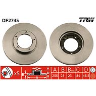 TRW Brzdový kotouč DF2745 sada 2ks - Brake Disc
