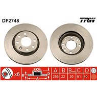 TRW Brzdový kotouč DF2748 sada 2ks - Brake Disc