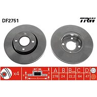 TRW Brzdový kotouč DF2751 sada 2ks - Brake Disc