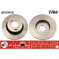 TRW Brake disc DF2791S set of 2 - Brake Disc