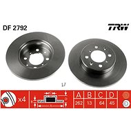 TRW Brake disc DF2792 set of 2 - Brake Disc