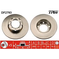 TRW Brzdový kotouč DF2793 sada 2ks - Brake Disc