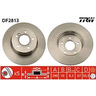 TRW Brzdový kotouč DF2813 sada 2ks - Brake Disc
