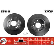 TRW Brzdový kotouč DF3088 sada 2ks - Brake Disc
