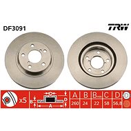 TRW Brzdový kotouč DF3091 sada 2ks - Brake Disc