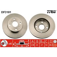 TRW Brzdový kotouč DF3101 sada 2ks - Brake Disc