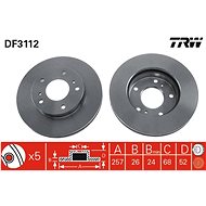 TRW Brzdový kotouč DF3112 sada 2ks - Brake Disc