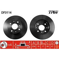 TRW Brake disc DF3114 set of 2 - Brake Disc
