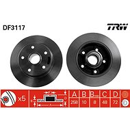 TRW Brzdový kotouč DF3117 sada 2ks - Brake Disc