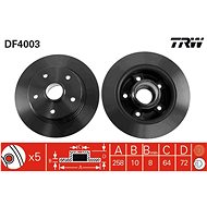 TRW Brzdový kotouč DF4003 sada 2ks - Brake Disc