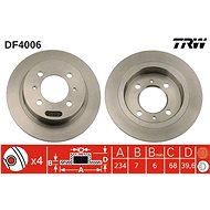 TRW Brzdový kotouč DF4006 sada 2ks - Brake Disc