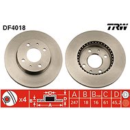 TRW Brzdový kotouč DF4018 sada 2ks - Brake Disc