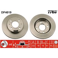 TRW Brake disc DF4019 set of 2 - Brake Disc