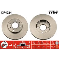 TRW Brzdový kotouč DF4024 sada 2ks - Brake Disc